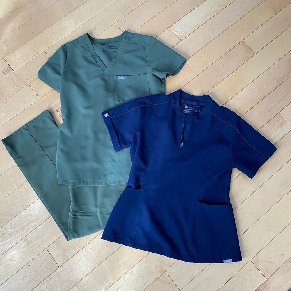 FIGS : Vail and Catarina Scrub Top - Kade Scrub Pants - three pieces